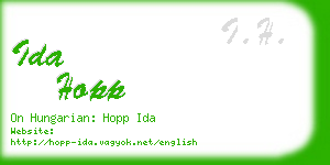 ida hopp business card